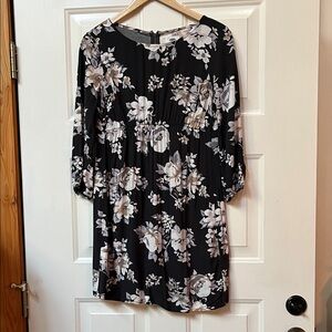 Old Navy - Navy/Black Floral Long Sleeve Dress